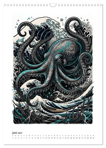 Produktbild: Irezumi - Japans Seele in zwei Farben (Wandkalender 2027 DIN A3 hoch), CALVENDO Monatskalender