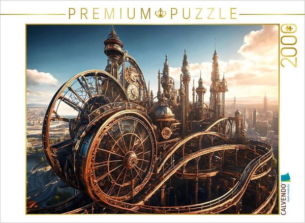 CALVENDO Puzzle Dampfgetriebene Achterbahn | 2000 Teile Lege-Größe 90x67cm Foto-Puzzle für glückliche Stunden