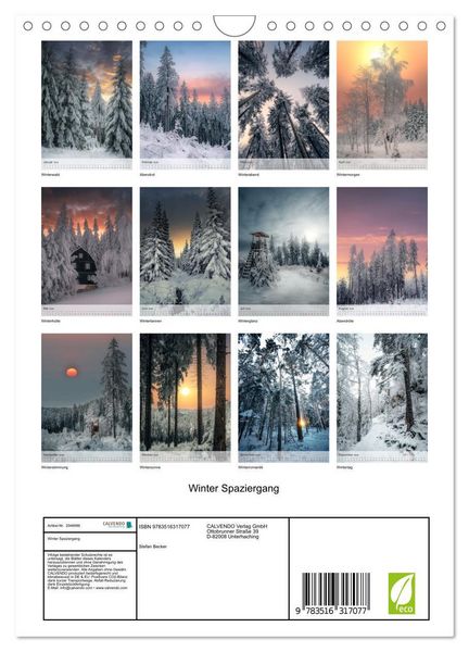 Produktbild: Winter Spaziergang (Wandkalender 2026 DIN A4 hoch), CALVENDO Monatskalender