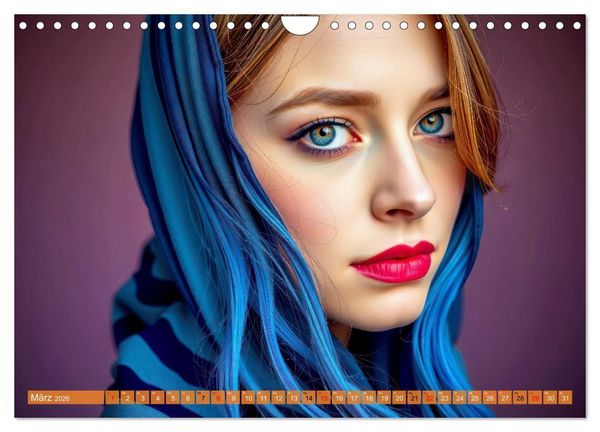 Produktbild: Farbenfrohe Portraits (Wandkalender 2026 DIN A4 quer), CALVENDO Monatskalender