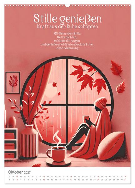 Produktbild: Dein Anti-Stress Kalender - Monatliche Inspirationen f&uuml;r mehr Entspannung (hochwertiger Premium Wandkalender 2027 DIN A2 hoch), Kunstdruck in Hochglanz