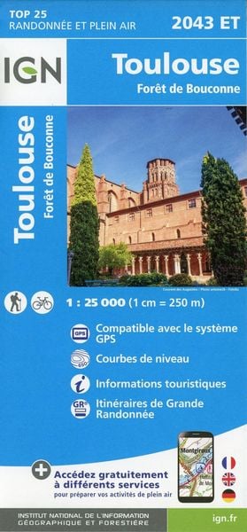Toulouse.Forêt de Bouconne 1:25 000, Karte von Collectif Ign, IGN Frankreich, 9782758546399