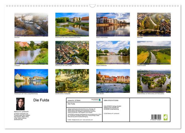 Produktbild: Die Fulda (Wandkalender 2026 DIN A2 quer), CALVENDO Monatskalender
