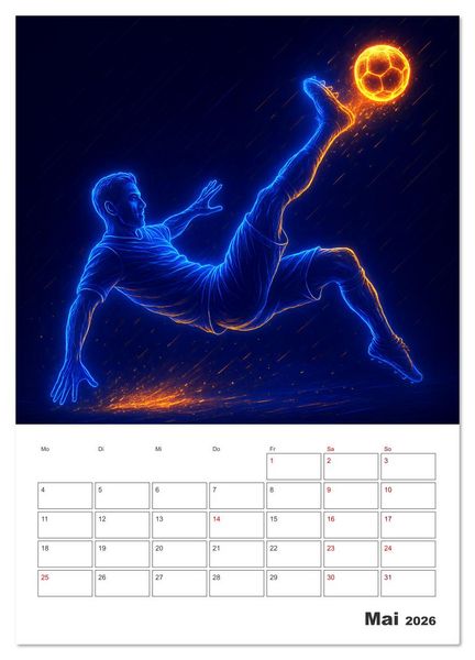 Produktbild: Vision Fu&szlig;ball Licht - Kraft - Spiel (Wandkalender 2026 DIN A4 hoch), CALVENDO Monatskalender