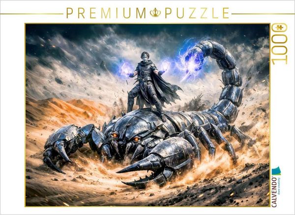 CALVENDO Puzzle Skorpion - Wächter der Nacht mit blauer Energie | 1000 Teile Lege-Größe 64x48cm Foto-Puzzle für glückliche Stunden