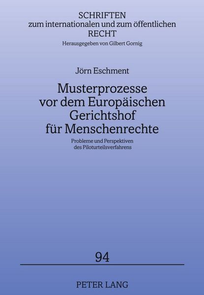 Produktbild: Musterprozesse vor dem Europ&auml;ischen Gerichtshof f&uuml;r Menschenrechte
