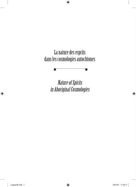 Produktbild: Nature des esprits / Nature of spirits in aboriginal...