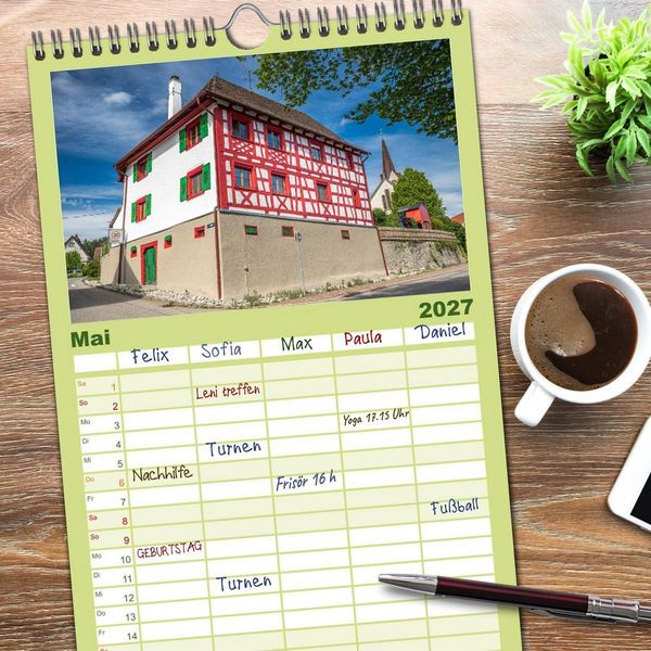 Produktbild: Familienplaner 2027 - G&uuml;ttingen im Hegau mit 5 Spalten (Wandkalender, 21 x 45 cm) CALVENDO