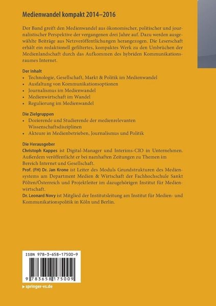 Produktbild: Medienwandel kompakt 2014&ndash;2016