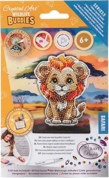 Produktbild: Craft Buddy CAFGR-31GEN040 - Crystal Art Wildlife Buddies, Safari, Lion, Serie 5, Diamond Painting