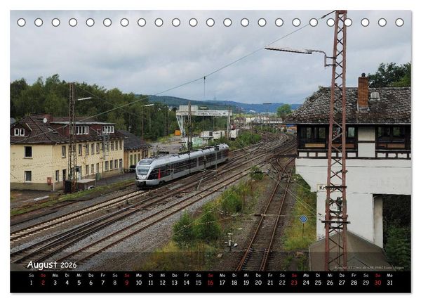 Produktbild: Eisenbahn im Kreis Siegen-Wittgenstein (Tischkalender 2026 DIN A5 quer), CALVENDO Monatskalender