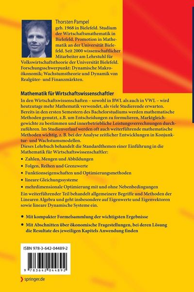 Produktbild: Mathematik f&uuml;r Wirtschaftswissenschaftler
