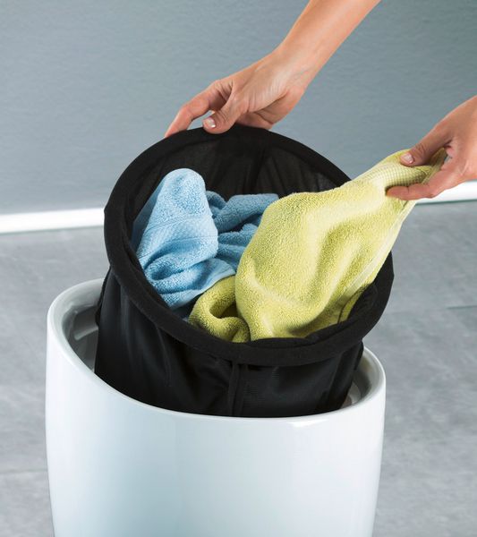 Produktbild: Hocker Mod. Candy White, mit abnehmbarem W&auml;schesammler