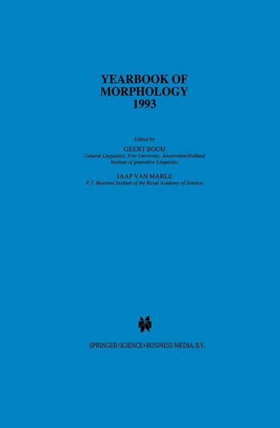 Produktbild: Yearbook of Morphology 1993
