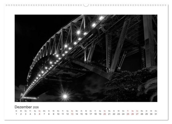 Produktbild: SYDNEY Monochrom (hochwertiger Premium Wandkalender 2026 DIN A2 quer), Kunstdruck in Hochglanz