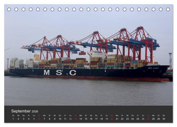 Produktbild: Hafen Hamburg 2026 (Tischkalender 2026 DIN A5 quer), CALVENDO Monatskalender