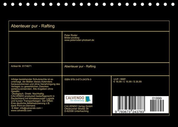 Produktbild: Abenteuer pur - Rafting (Tischkalender 2022 DIN A5 quer)