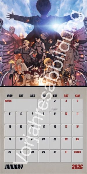 Produktbild: Attack on Titan Broschurkalender 2027