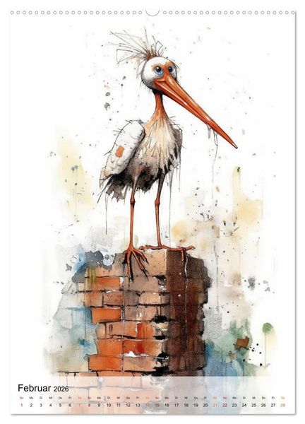 Produktbild: Einzigartig - dieser Storch (hochwertiger Premium Wandkalender 2026 DIN A2 hoch), Kunstdruck in Hochglanz