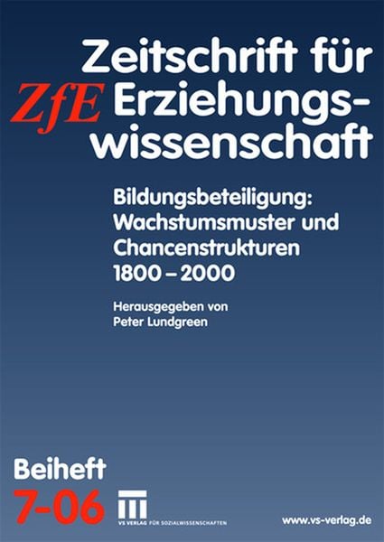 Produktbild: Bildungsbeteiligung: Wachstumsmuster und Chancenstrukturen 1800 - 2000