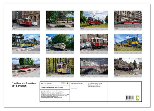 Produktbild: Stra&szlig;enbahnklassiker auf Schienen (Wandkalender 2026 DIN A2 quer), CALVENDO Monatskalender