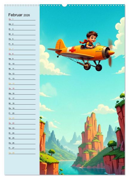 Produktbild: Traumreise ins Abenteuerland - Planer f&uuml;r Kinder (Wandkalender 2026 DIN A2 hoch), CALVENDO Monatskalender