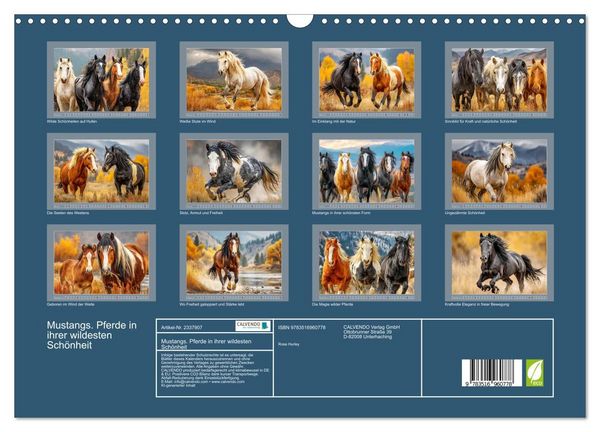 Produktbild: Mustangs. Pferde in ihrer wildesten Sch&ouml;nheit (Wandkalender 2027 DIN A3 quer), CALVENDO Monatskalender