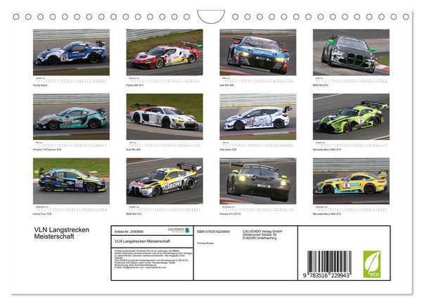 Produktbild: VLN Langstrecken Meisterschaft (Wandkalender 2026 DIN A4 quer), CALVENDO Monatskalender