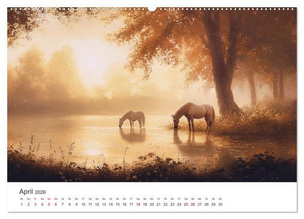 Produktbild: Im Wind der Freiheit - Ein Jahr voller Pferde (hochwertiger Premium Wandkalender 2026 DIN A2 quer), Kunstdruck in Hochglanz