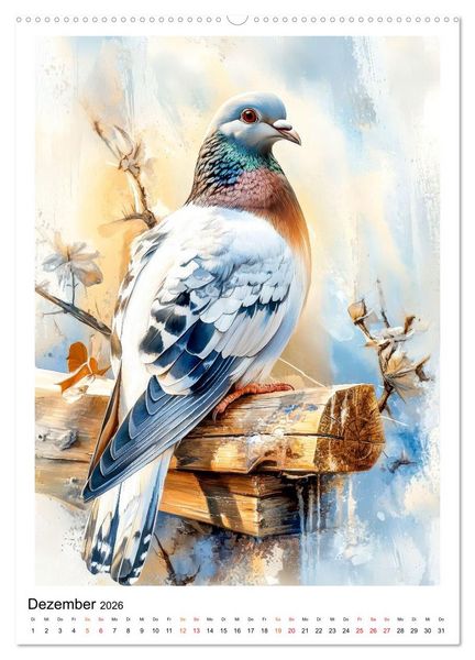 Produktbild: V&ouml;gel - gefiederte Freunde in unserem Garten (hochwertiger Premium Wandkalender 2026 DIN A2 hoch), Kunstdruck in Hochglanz