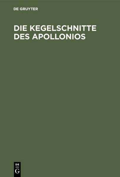Produktbild: Die Kegelschnitte des Apollonios