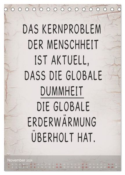 Produktbild: Ziemlich schlecht gelaunt (Tischkalender 2026 DIN A5 hoch), CALVENDO Monatskalender