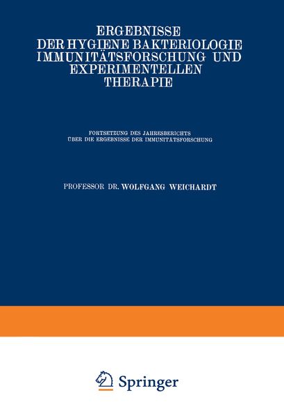 Produktbild: Ergebnisse der Hygiene Bakteriologie Immunit&auml;tsforschung und Experimentellen Therapie