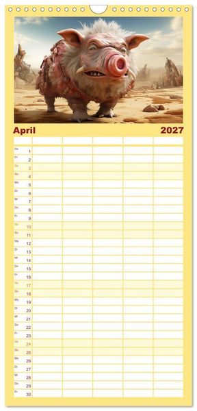 Produktbild: Familienplaner 2027 - Galaktische Wesen mit 5 Spalten (Wandkalender, 21 x 45 cm) CALVENDO