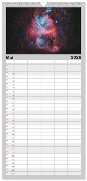 Produktbild: Familienplaner 2026 - Deepsky XVIII mit 5 Spalten (Wandkalender, 21 x 45 cm) CALVENDO