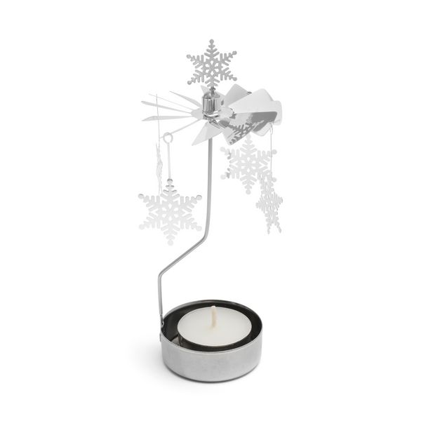 Produktbild: Teelichtkarussel Set "Schneeflocke", silber