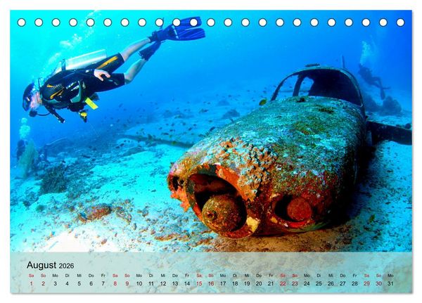 Produktbild: Erlebnis Tauchen - faszinierende Unterwasserwelt (Tischkalender 2026 DIN A5 quer), CALVENDO Monatskalender