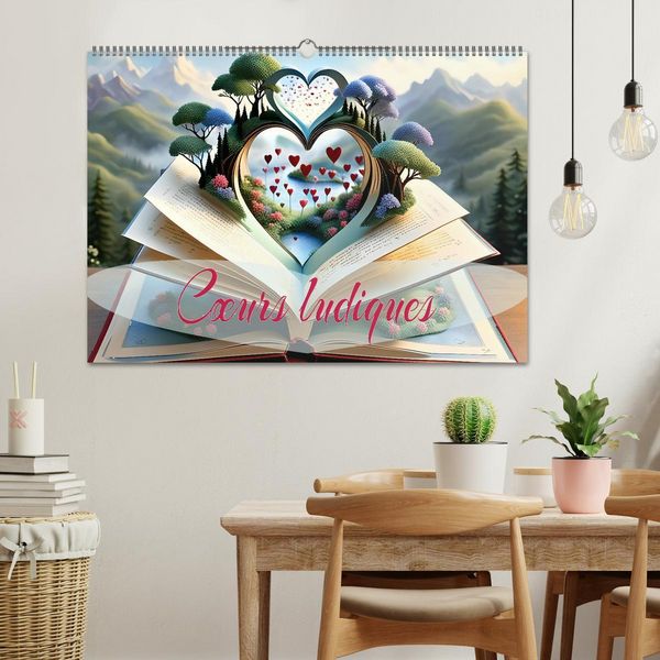 Produktbild: C&oelig;urs ludiques (Calendrier mural 2026 DIN A2 vertical), CALVENDO calendrier mensuel