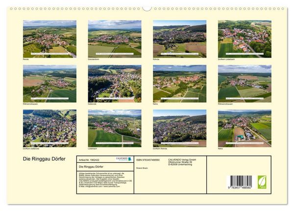 Produktbild: Die Ringgau D&ouml;rfer (hochwertiger Premium Wandkalender 2026 DIN A2 quer), Kunstdruck in Hochglanz