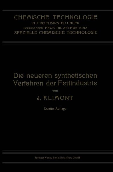 Produktbild: Die Neueren Synthetischen Verfahren der Fettindustrie