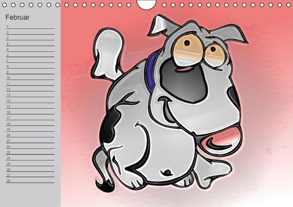 Produktbild: Hunde-Geburtstagskalender / Witziger Cartoon-Kalender (Wandkalender immerw&auml;hrend DIN A4 quer)