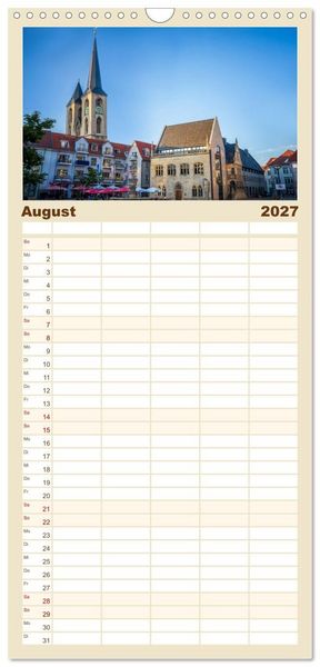 Produktbild: Familienplaner 2027 - Halberstadt Altstadtarchitektur unweit des Harzes mit 5 Spalten (Wandkalender, 21 x 45 cm) CALVENDO