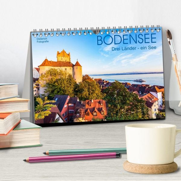 Produktbild: BODENSEE Drei L&auml;nder - ein See (Tischkalender 2026 DIN A5 quer), CALVENDO Monatskalender