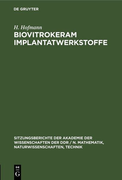 Produktbild: Biovitrokeram Implantatwerkstoffe