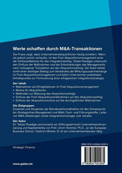 Produktbild: Werte schaffen durch M&A-Transaktionen