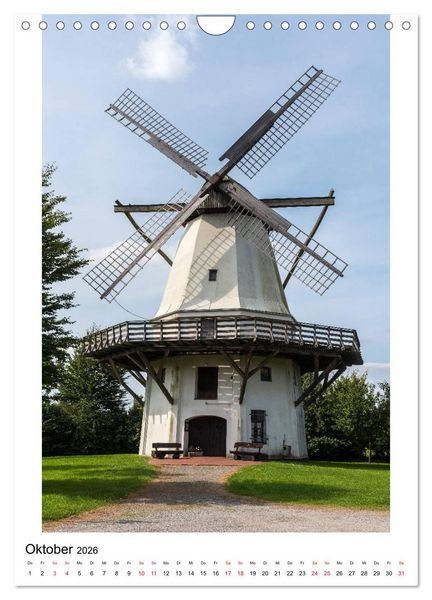 Produktbild: Historische Windm&uuml;hlen in Minden-L&uuml;bbecke (Wandkalender 2026 DIN A4 hoch), CALVENDO Monatskalender