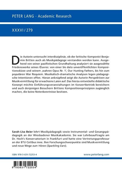 Produktbild: Benjamin Britten als Friedenskomponist
