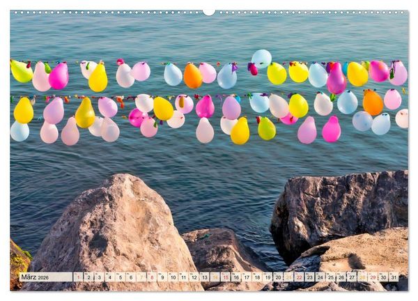 Produktbild: Mein sch&ouml;ner bunter Luftballon (Wandkalender 2026 DIN A2 quer), CALVENDO Monatskalender