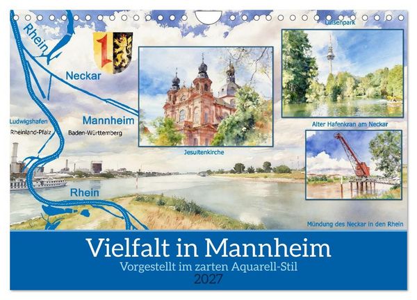 Produktbild: Vielfalt in Mannheim (Wandkalender 2027 DIN A4 quer), CALVENDO Monatskalender