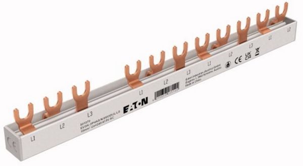 Produktbild: Eaton EP-501070 EVGK Gabelverschienung, 3-phasig, L1 - L2 - L3 - X + L1 - L2 - L3 Phasenschiene 63 A 1 St.